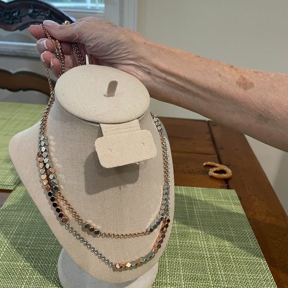 Tory Burch Double Strand 2 tone Necklace - Picture 2 of 10